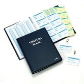 Durable GDPR Compliant Visitor Book 300 Blue Leather Look Front Cover With 300 Perforated 90x60mm Visitor Badge Inserts + FREE Badge Holders - 146500